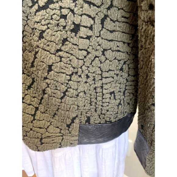 Aldo Martins Lamb Leather Stretch Fabric Zip Jacket 16 - Picture 7 of 8